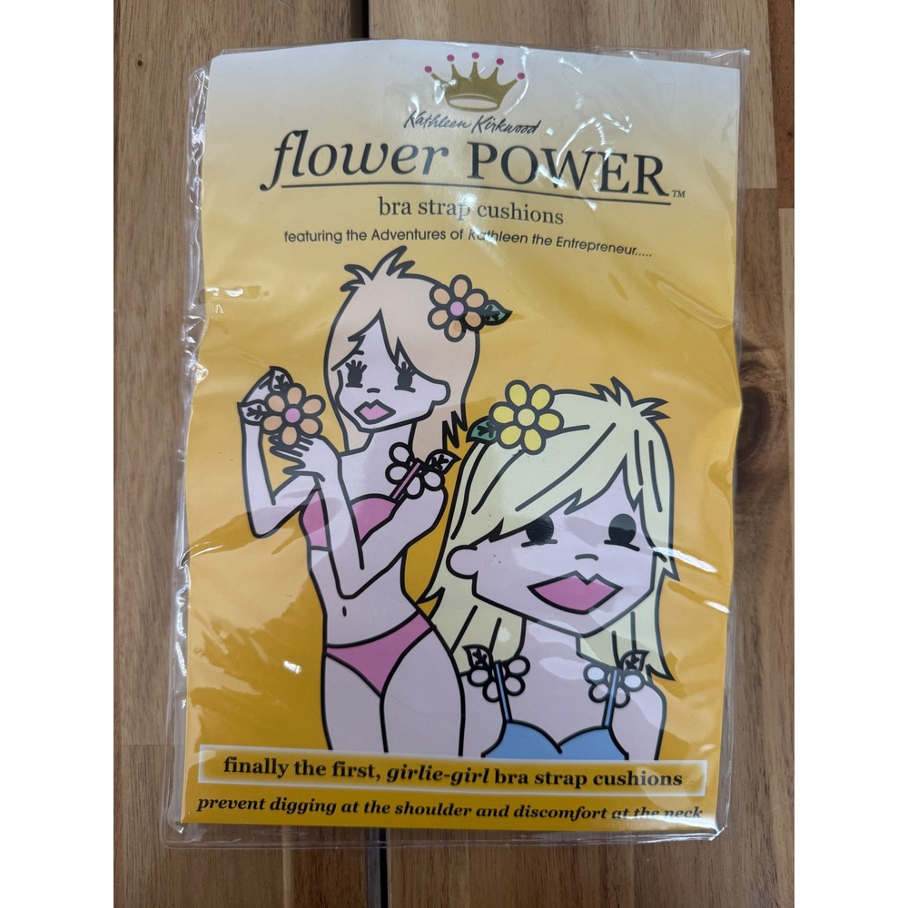 Kathleen Kirkwood Flower Power Bra Strap Cushions 2 Pair Peach Black New